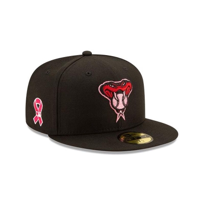 Black Arizona Diamondbacks Hat - New Era MLB Mother's Day 59FIFTY Fitted Caps USA2614795